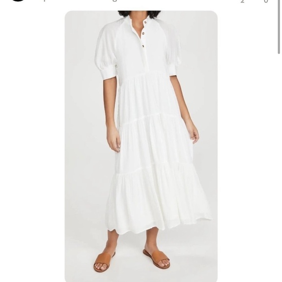 Never Fully Dressed / white tiered Panel Maxi midi Dress US 4 - Picture 6 of 7